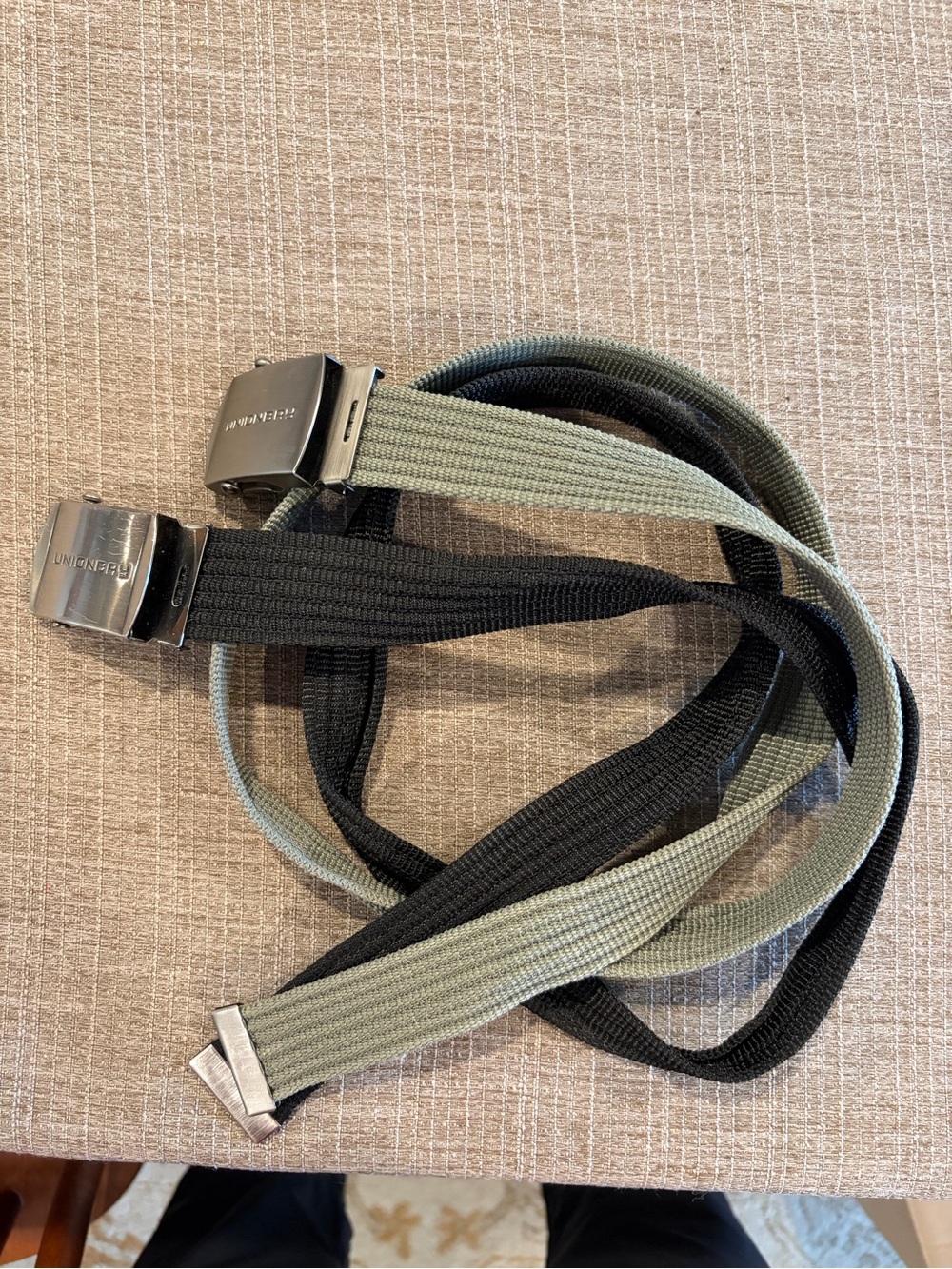 Union Bay Belts - Black & Olive